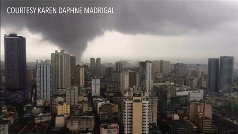 manila tornado|View of the tornado from Binondo, Manila .